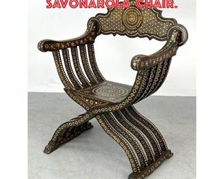 Lot 1614 Heavily Inlaid Savonarola Chair. 