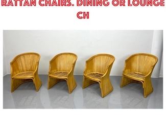 Lot 1628 Set 4 McGuire style Rattan Chairs. Dining or Lounge Ch