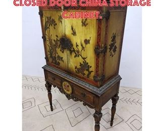 Lot 1634 Asian Style Painted Closed Door China Storage Cabinet. 