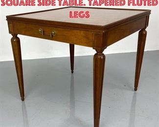 Lot 1645 BAKER Banded Top Square Side Table. Tapered Fluted Legs