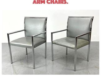 Lot 1658 Pair Heavy Chrome Tube Arm Chairs. 