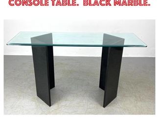 Lot 1669 Marble and Glass Console Table. Black Marble. 