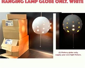 Lot 1673 Pair of Progress P4435w hanging lamp GLOBE ONLY. White 