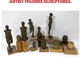 Lot 1676 12pcs Wax or Clay Model Artist Figures Sculptures. 