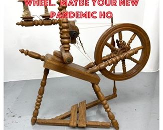 Lot 1689 Vintage Oak Spinning Wheel. Maybe your new Pandemic ho