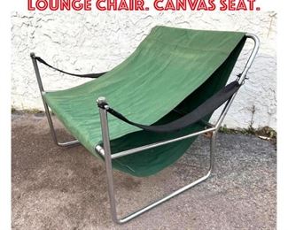Lot 1698 Chrome Framed Sling Lounge Chair. Canvas seat. 