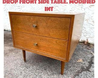 Lot 1697 Herman Miller Style Drop Front Side Table. Modified int