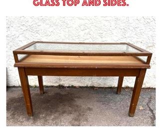 Lot 1701 Oak Display Table with Glass Top and Sides. 