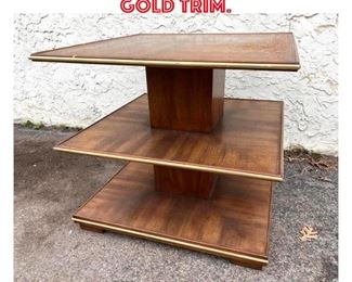 Lot 1702 3 Tier Display Table with Gold Trim. 