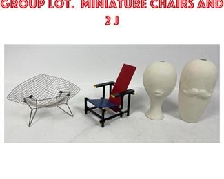 Lot 1720 Mid Century Modern Group Lot. Miniature chairs and 2 J