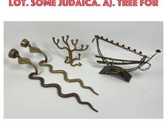 Lot 1725 4pc Modern Design Metal Lot. Some Judaica. A. Tree for