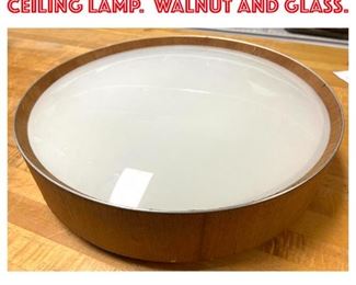 Lot 1726 Mid Century Modern Ceiling Lamp. Walnut and glass. 