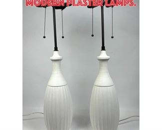 Lot 1732 Pair Mid Century Modern Plaster Lamps. 