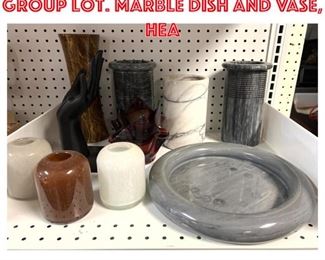 Lot 1738 Mid Century Modern Group Lot. marble Dish and vase, Hea