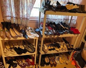 Lots and lots and lots of shoes and sneakers. Sizes 8, 8-1/2, and 9. Modern and vintage. Some new with tags. 