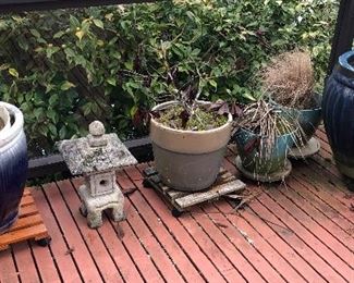 More planters + small cement pagoda (18” tall)