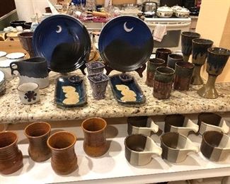 Studio pottery by various makers (Lunar Works, Frank Fabens & more), Fabrik Agate Pass stoneware creamers