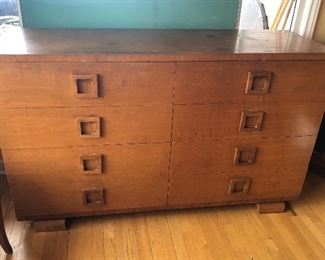 Vintage dresser or buffet by Americraft (60”L, 19”D, 36”H) All the drawers work - finish needs some TLC. Top left drawer has silverware slots.