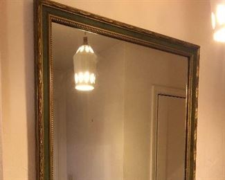 Mirror with gilt & green frame (35” x 52”)