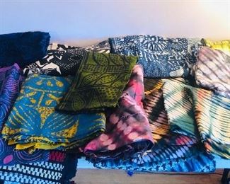 African (?) textile, fabrics & tie dye