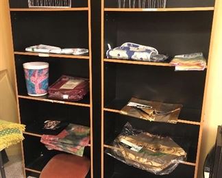 Black bookcases - shelves adjust (27”W, 10”D, 69”H) 