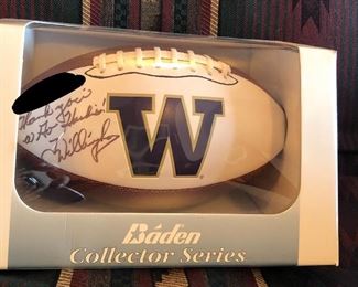 UW football signed by coach Ty Willingham (he coached there 2005-2008)