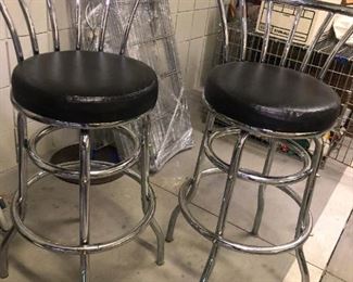 Leather and chrome Barstools