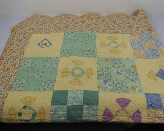 Stitched signed quilt from 1937.