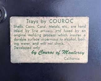 Wonderful Vtg. Coin tray by Couroc hand inlaid coins by Couroc of Monterey 