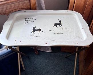 One vintage metal TV tray 