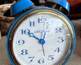 Vtg. Seth Thomas blue alarm clock Germany  
