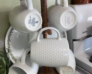 Set of 6 Threshold coffee mugs - Wood cup holder sold separately 