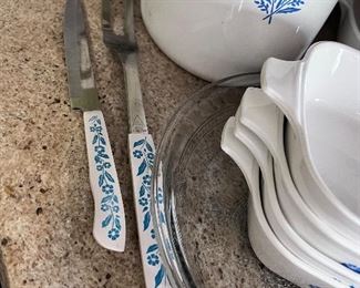 Lots of Great  Corning Ware Blue Cornflower - fork & knife 