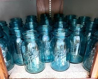 Three, Four or maybe even five dozen Blue Ball jars, just in time for your garden flowers 