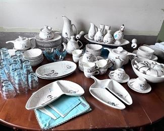 Large collection of Bob White, Red Wing handpainted Quail dishes WILL NOT BE DISCOUNTED 