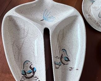   Bob White, Red Wing Quail divided 3 part relish tray. WILL NOT BE DISCOUNTED 