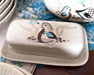  Bob White, Red Wing Quail butter dish