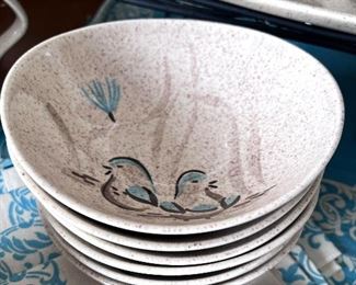  Bob White, Red Wing Quail 12 salad bowls