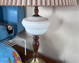 1 of 2 Vtg. Hob Nob Milk glass lamps
