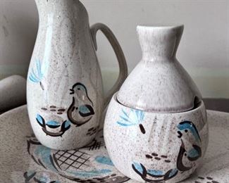 Rare Bob White, Red Wing Quail cream & sugar   WILL NOT BE DISCOUNTED 