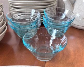 Vtg. Libby blue desert glass bowls
