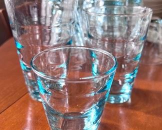 Vtg. Libby light blue glasses - 3 sizes 8 oz., 6 oz., & 4 oz.