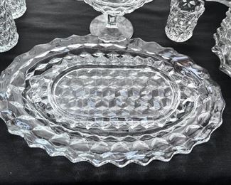 Vtg. Fostoria American pattern - Lg. & Sm. oval plates 