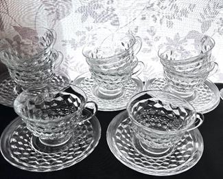 Vtg. Fostoria American pattern - tea cups & saucers 