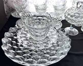 Vtg. Fostoria American pattern - 3 footed lg. round plates