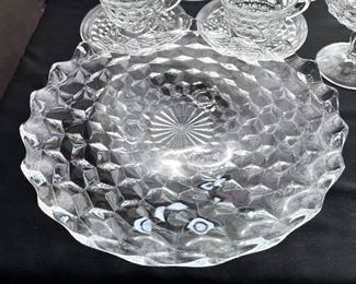 Vtg. Fostoria American pattern - 3 footed lg. round plate