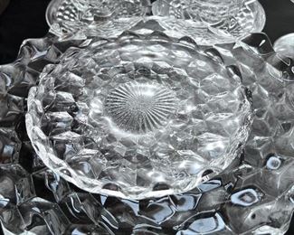 Vtg. Fostoria American pattern - 3 footed sm. round plate 