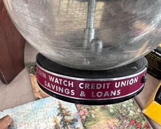 Vtg. Elgin Watch Credit Union Savings & Loans umbrella bank "Save For a Raining Day"