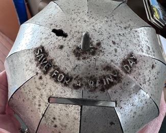 Vtg. Elgin Watch Credit Union Savings & Loans umbrella bank "Save For a Raining Day"