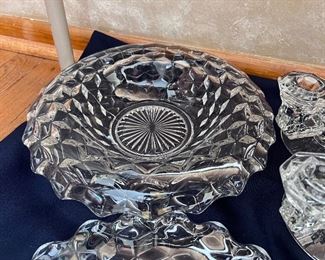 Vtg. Fostoria American pattern - large round rolled edge bowl 